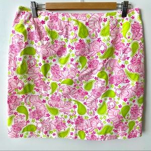 Lilly Pulitzer White Label Skirt in Black Jack Print